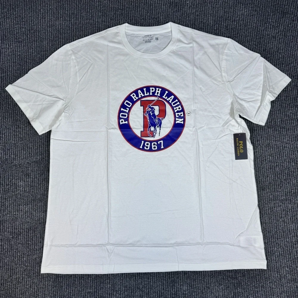Polo Ralph Lauren Big Pony T Shirt Graphic Tee Short Sleeve White 2XLT 2XL Tall